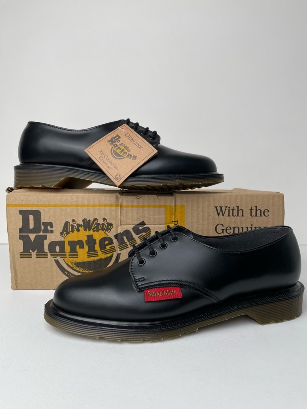Vintage Dr. Martens England Black Leather Royal Mail Oxfords UK 4.5